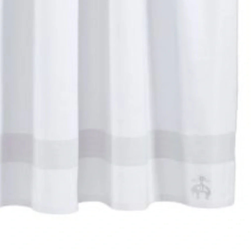 BROOKS BROTHERS TURKISH COTTON SHOWER CURTAIN SILVER NWOT